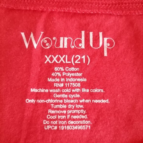 Wound Up Womens Red Short Sleeve Love Weekends Graphic Tops Size XXXL/21 - Picture 5 of 5
